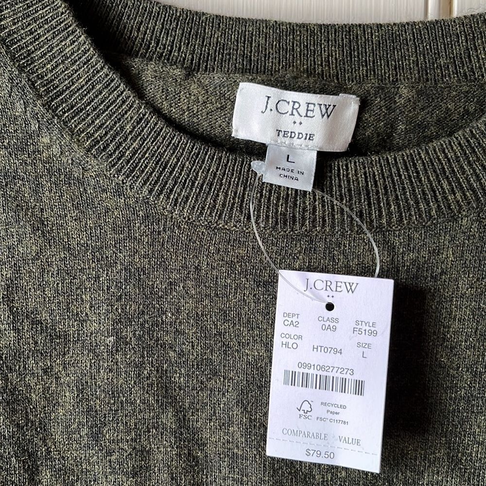 NWT J. Crew Factory Teddie Sweater in Green